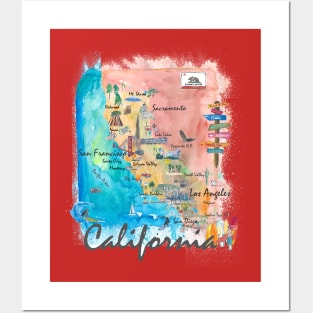 California_Illustrated_Map_2nd_EditionM Posters and Art